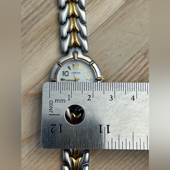 Overload Ladies Watch Two Tone Stainless Weave Bracelet White Dial - Picture 8 of 9